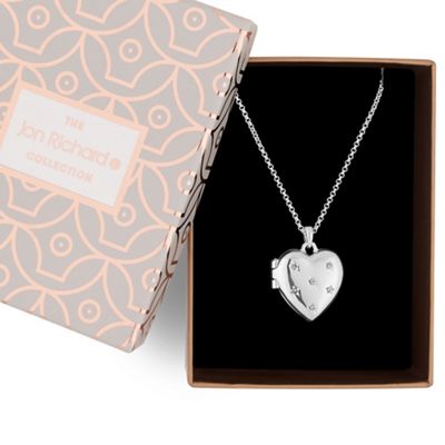 Silver crystal heart necklace